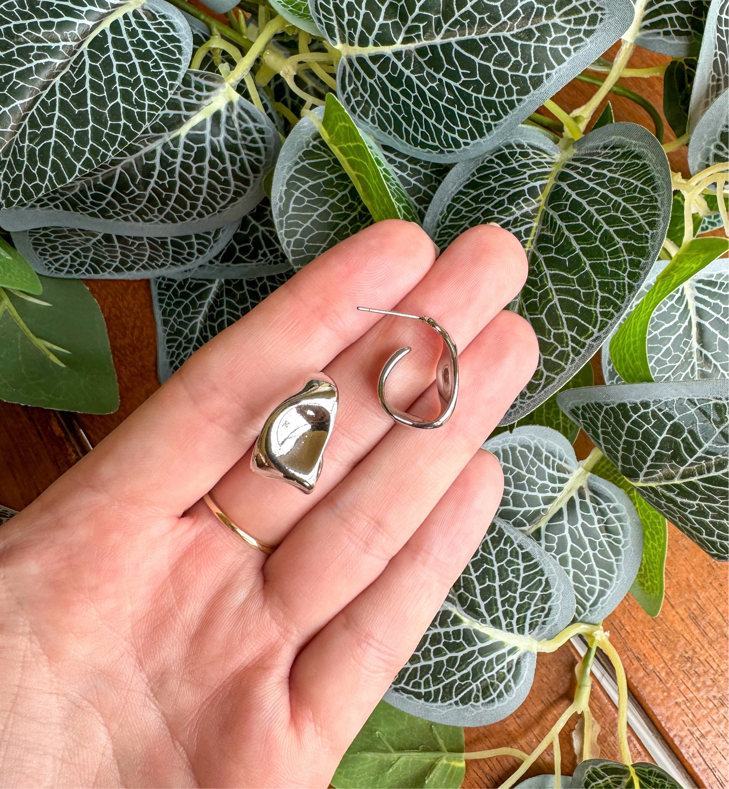 Silver Chunky Hoops