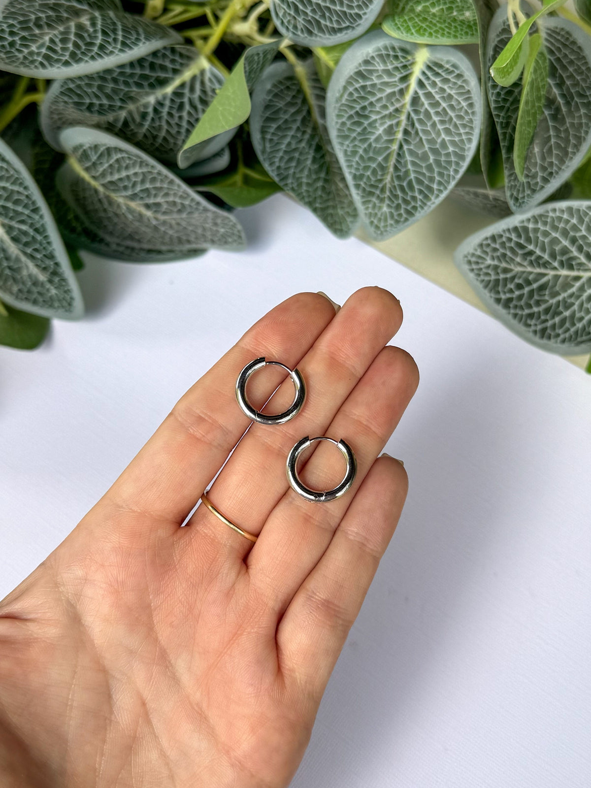 Simple Silver Hoops