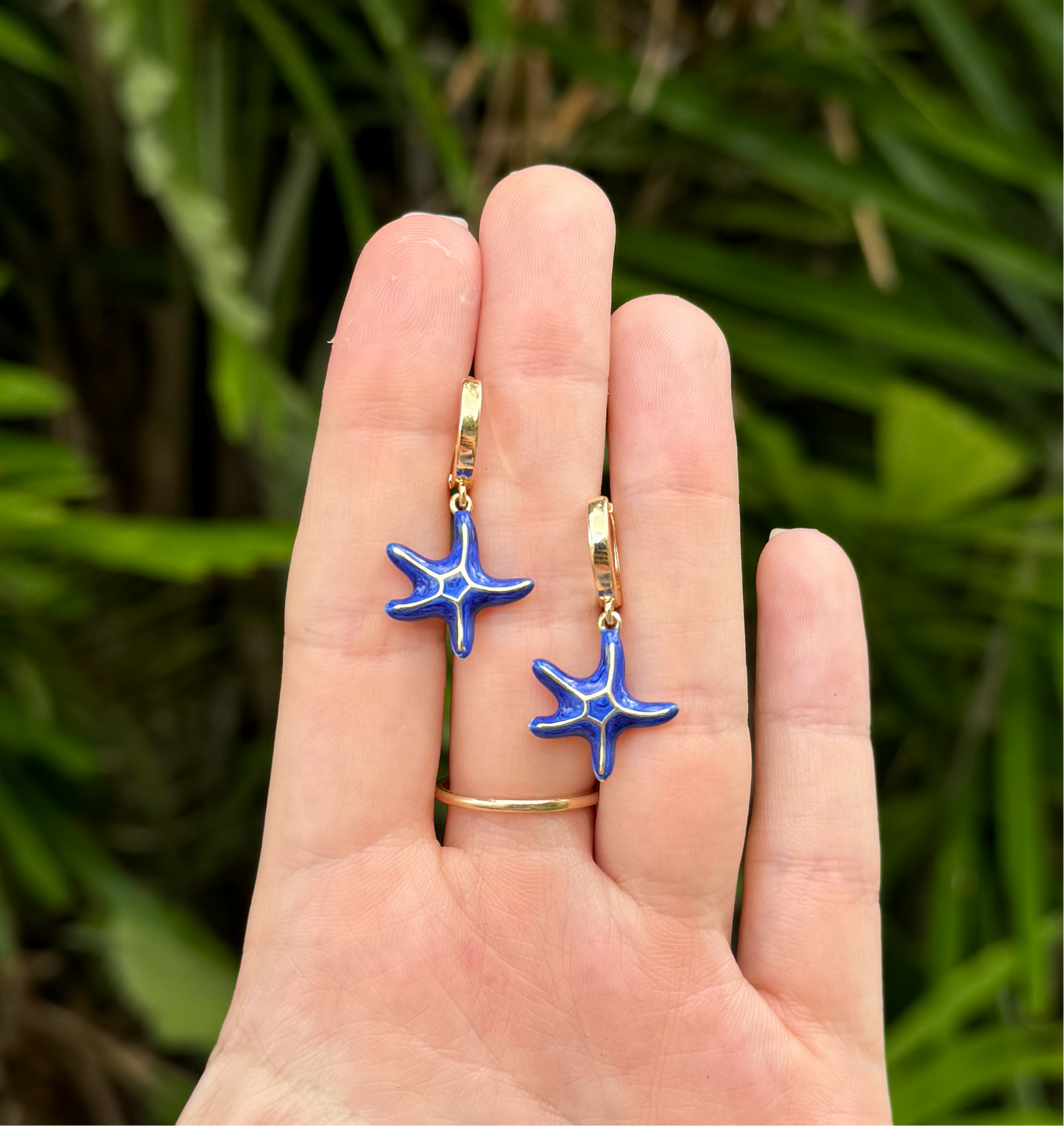 Gold & Blue Starfish Huggies