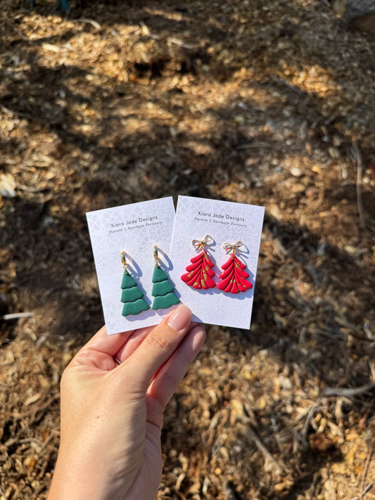 Green & Red Christmas Tree Dangles