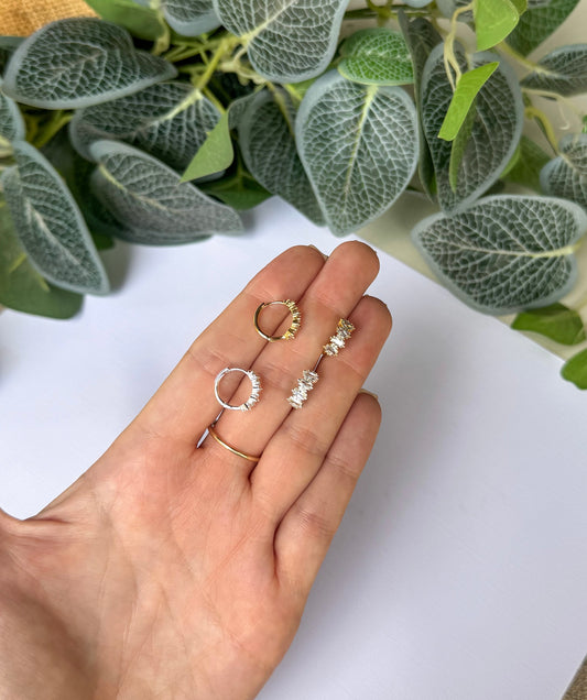 CZ Gold & Silver Hoops